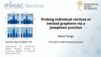 Probing Individual Vortices in Twisted Graphene via a Josephson Junction