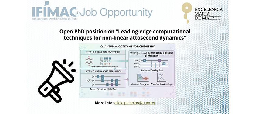 Open PhD Position on “Leading-Edge Computational Techniques for Non-Linear Attosecond Dynamics” (Quantum Algorithms for Chemistry)
